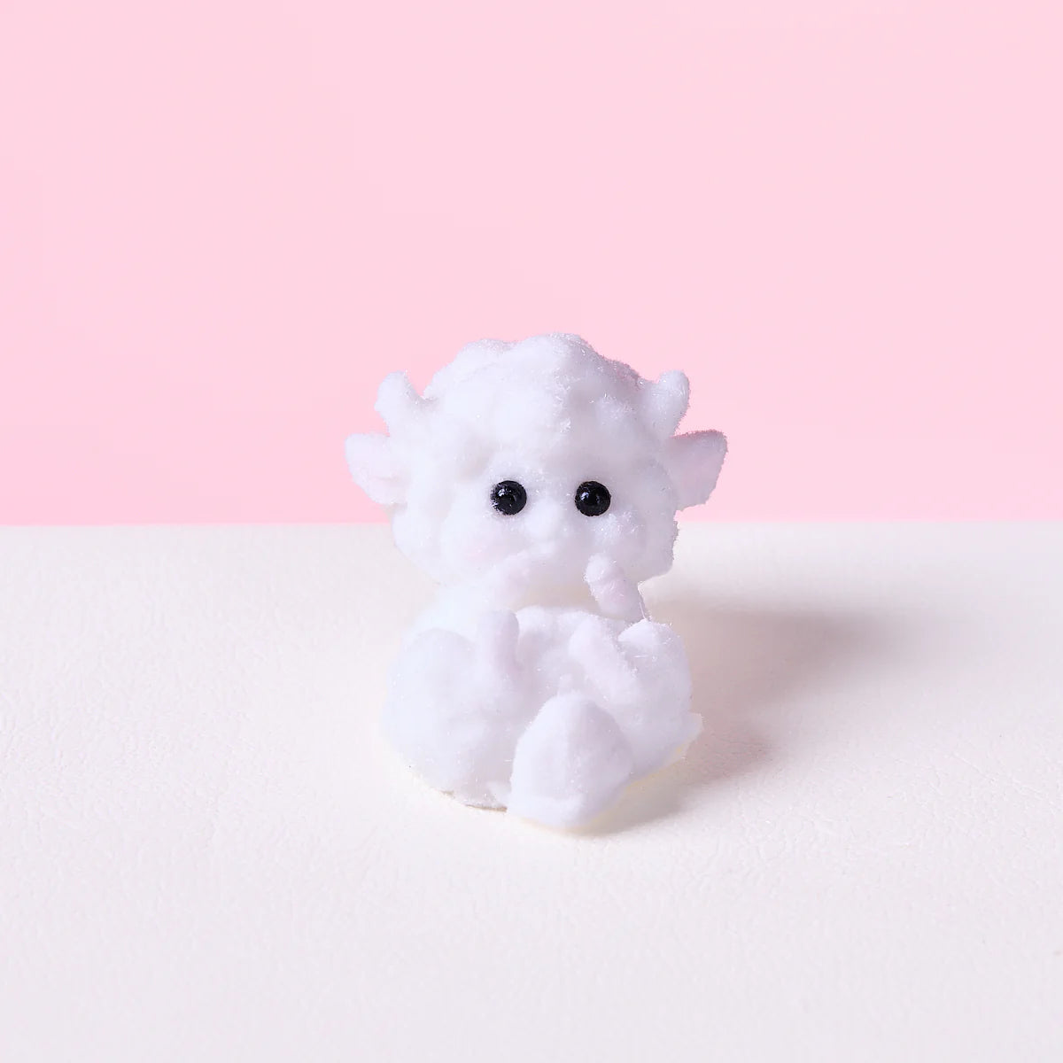 Flocked Mini White Lamb Taba Squishy
