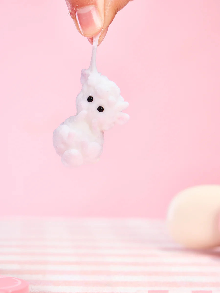 Flocked Mini White Lamb Taba Squishy