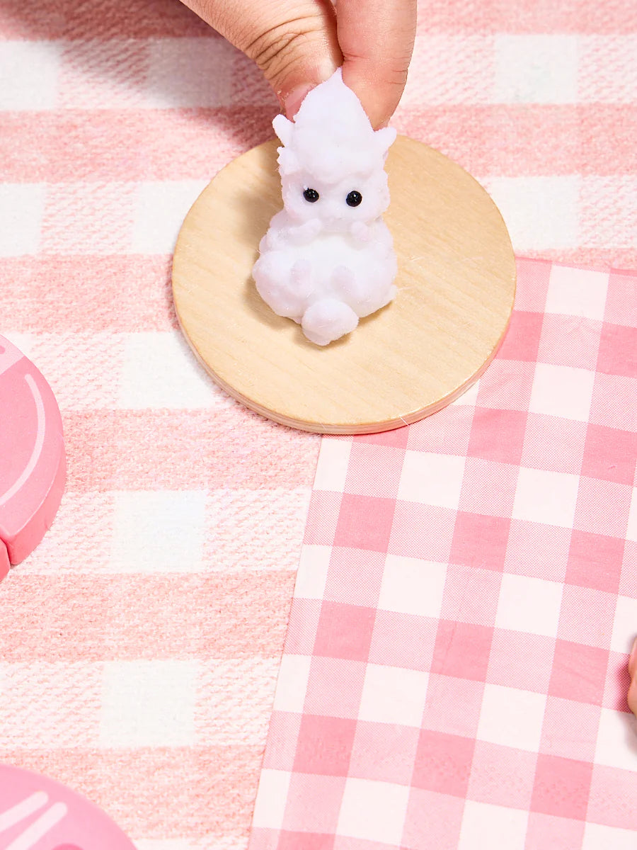 Flocked Mini White Lamb Taba Squishy