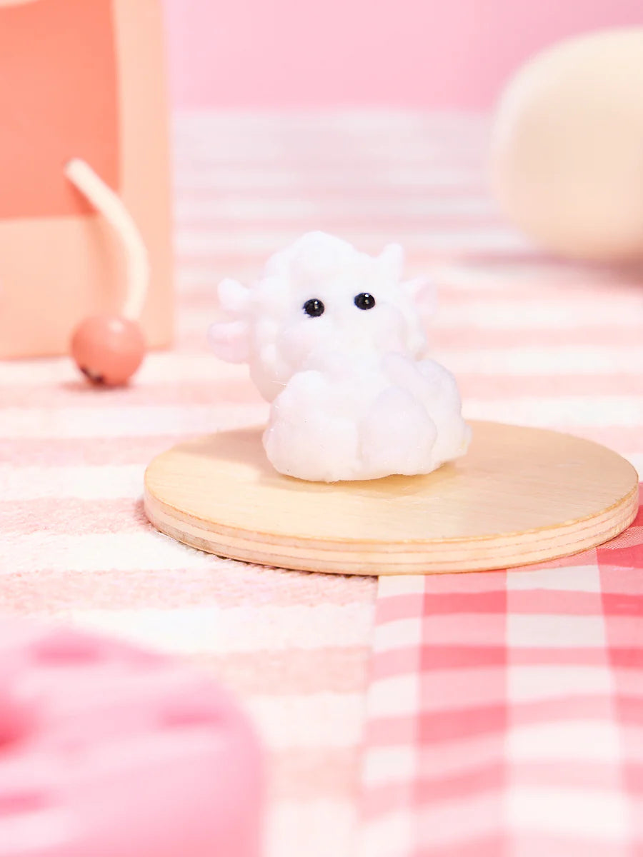 Flocked Mini White Lamb Taba Squishy
