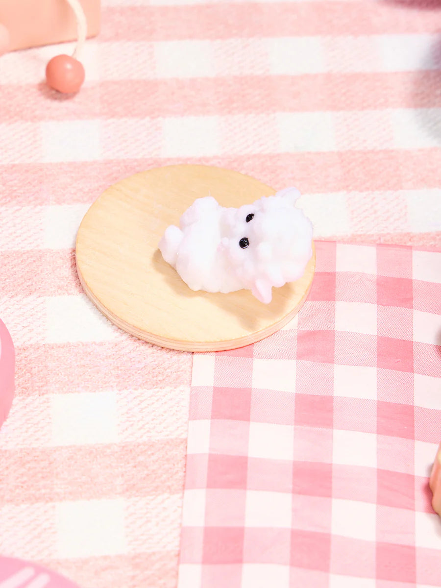 Flocked Mini White Lamb Taba Squishy