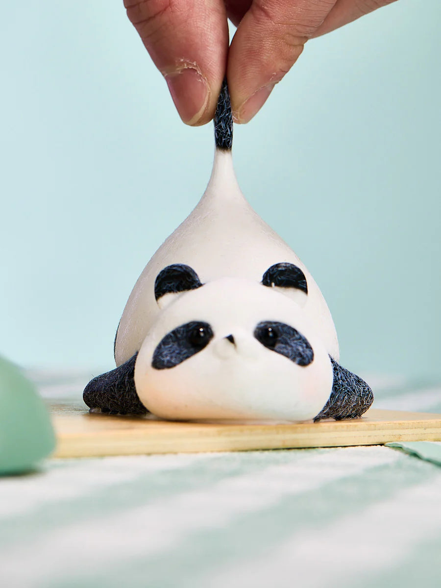 Flocked Panda Taba Squishy