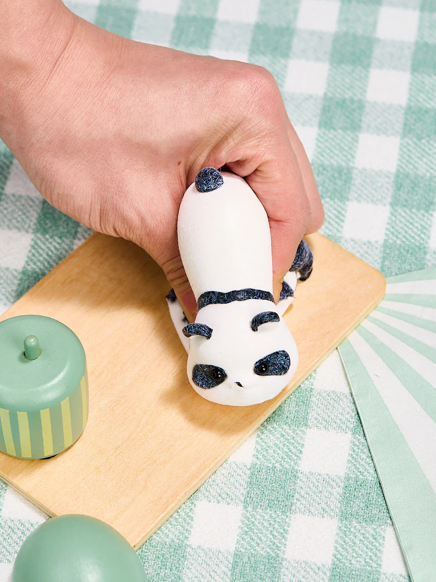 Flocked Panda Taba Squishy