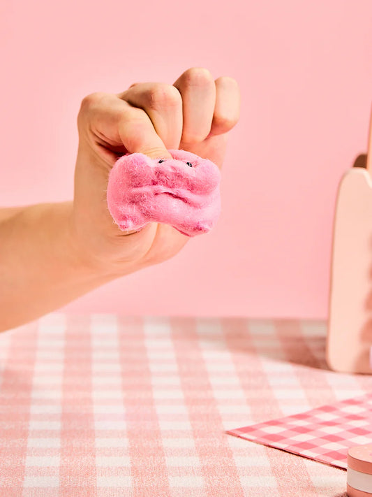 Flocked Pink Hamster Taba Squishy