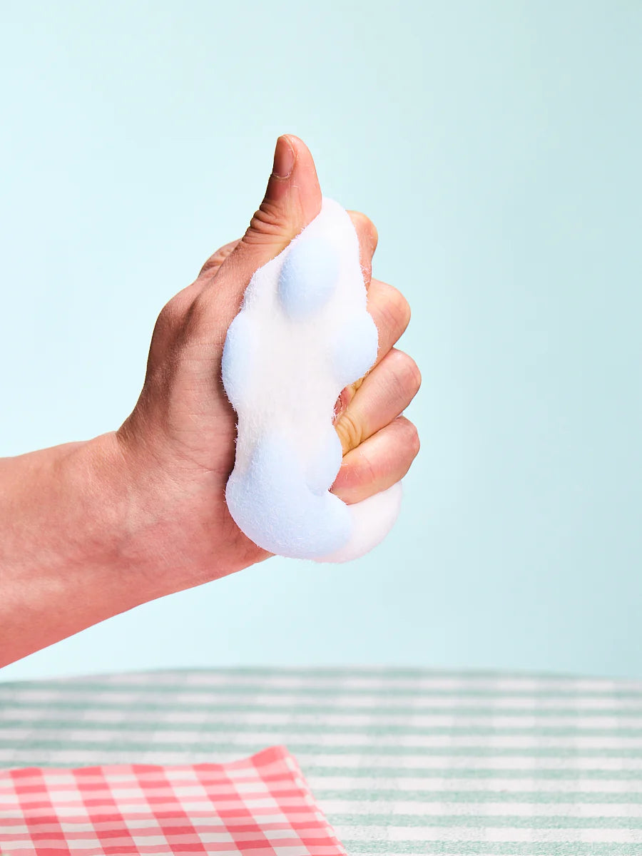 Flocked White-blue Paw Taba Squishy