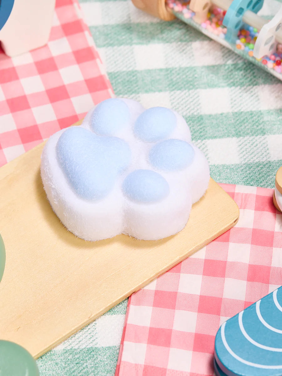 Flocked White-blue Paw Taba Squishy