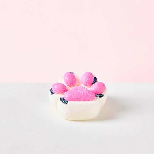 Flocked White-pink Paw Taba Squishy