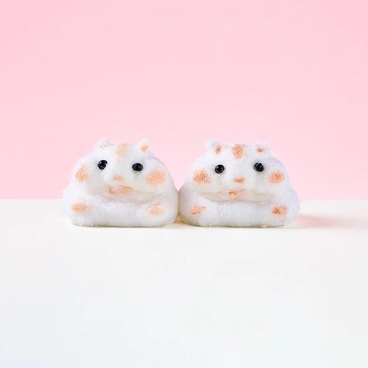 Flocked White Hamster Taba Squishy
