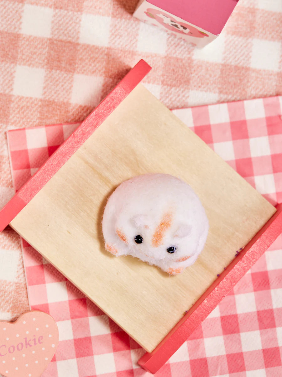 Flocked White Hamster Taba Squishy
