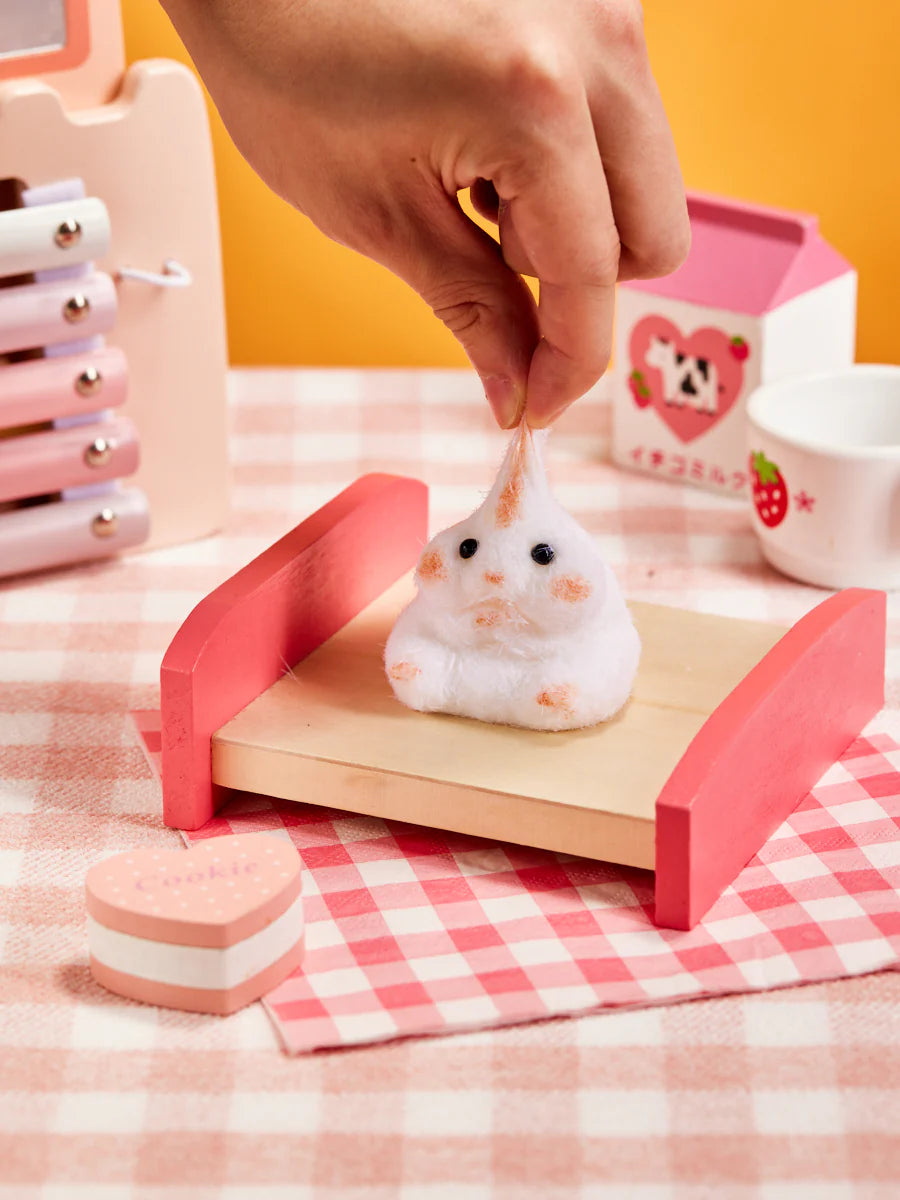 Flocked White Hamster Taba Squishy