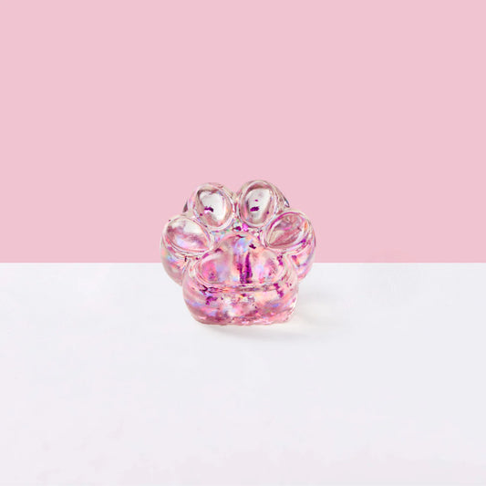 Foil Flakes Fuchsia Paw Taba Squishy