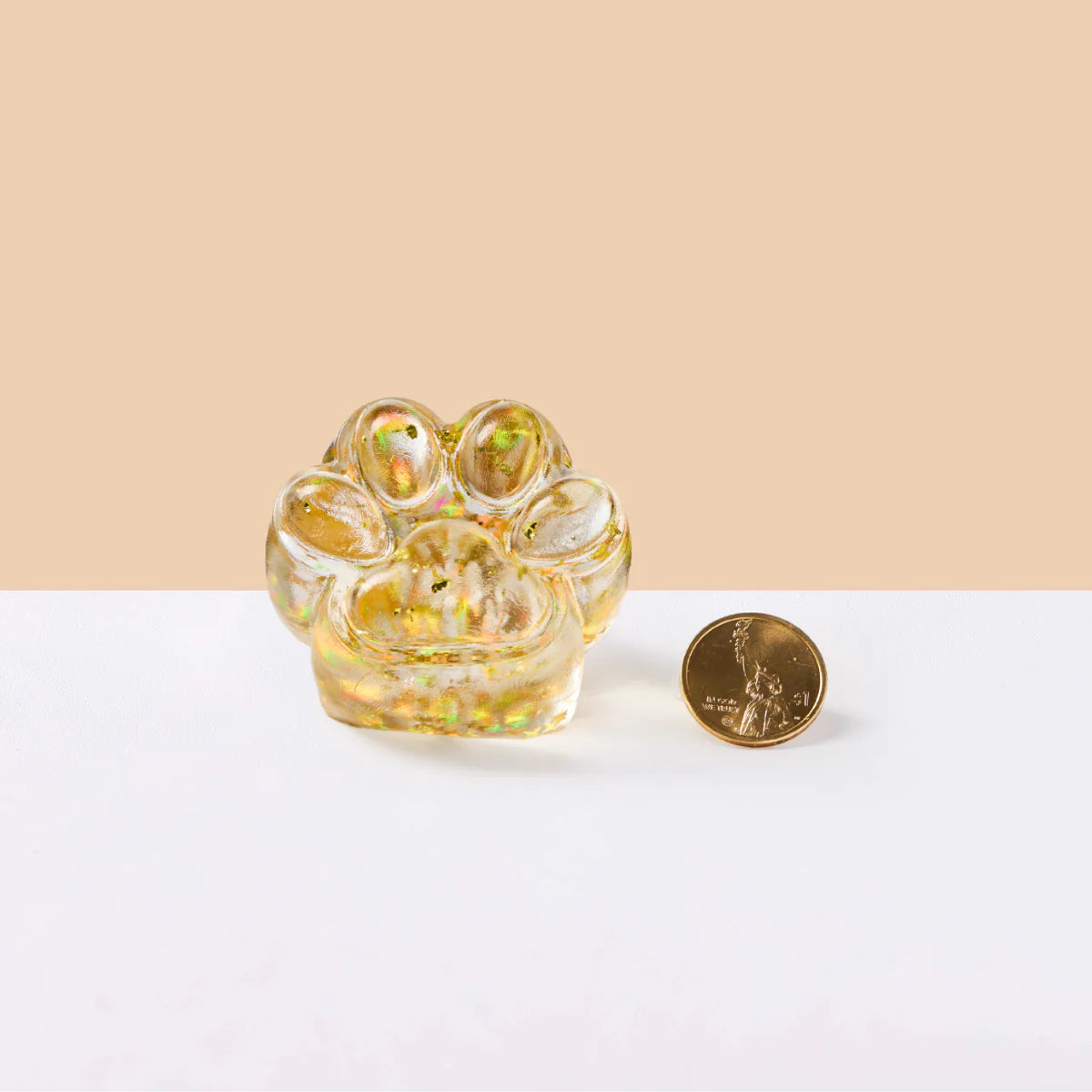 Foil Flakes Gold Paw Taba Squishy