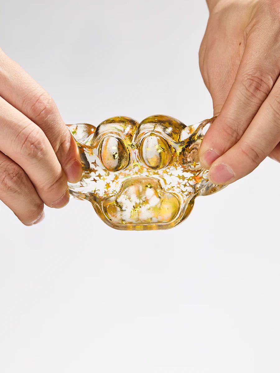 Foil Flakes Gold Paw Taba Squishy