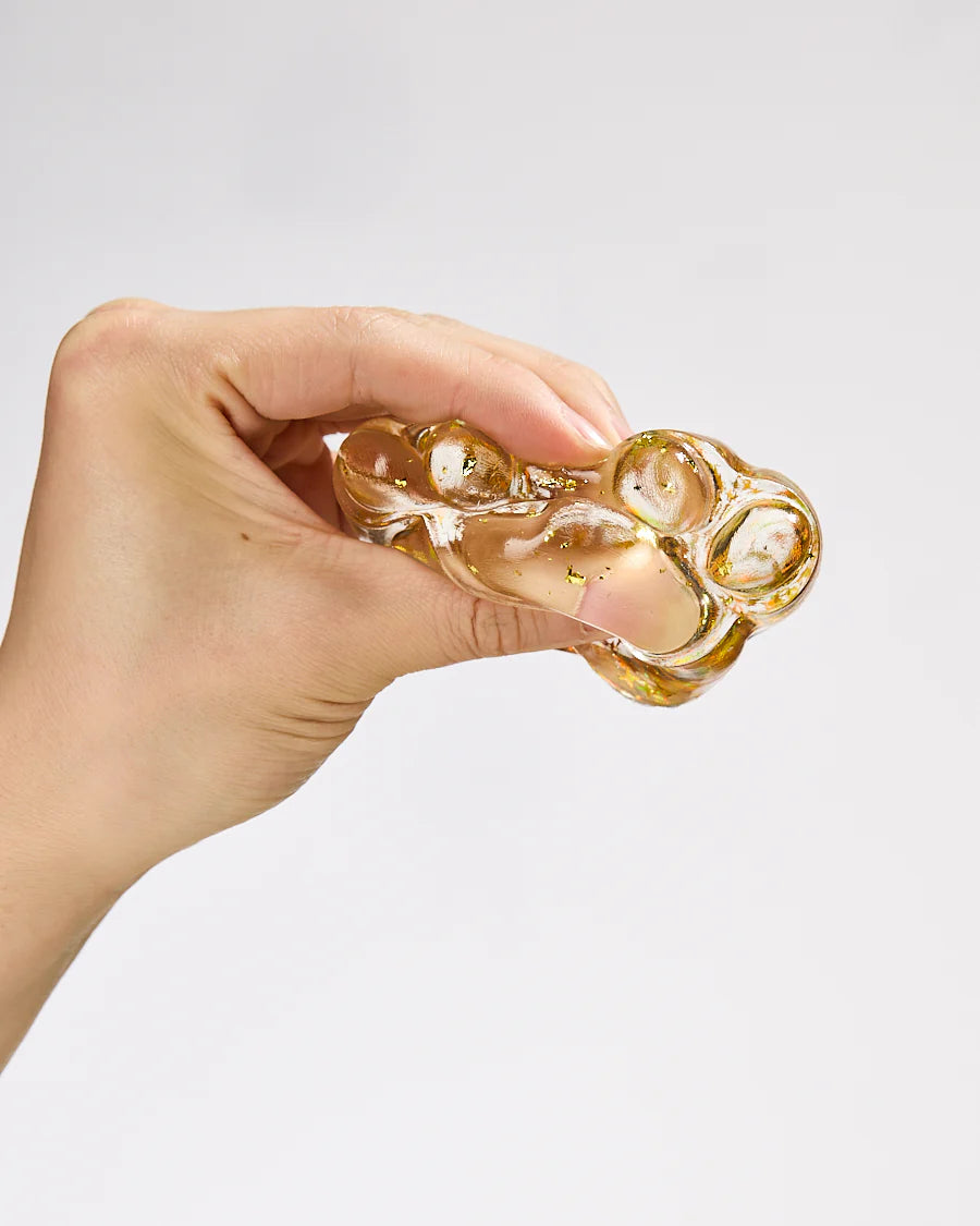 Foil Flakes Gold Paw Taba Squishy