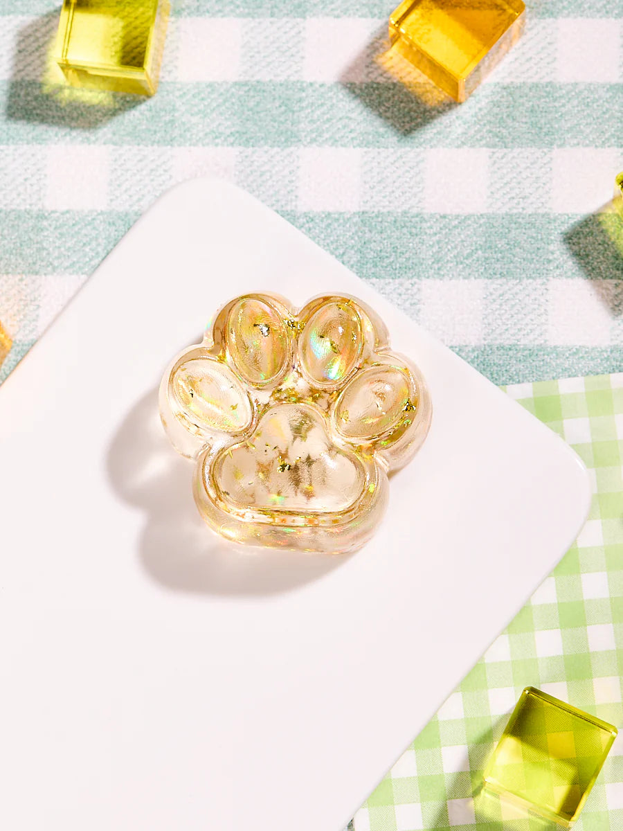 Foil Flakes Gold Paw Taba Squishy