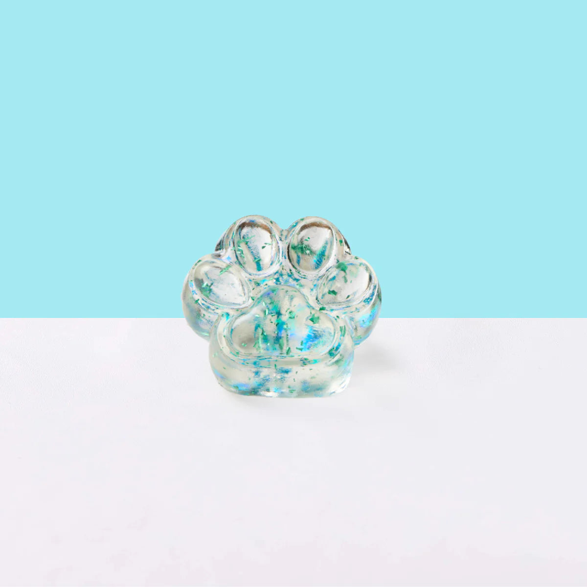 Foil Flakes Green Paw Taba Squishy