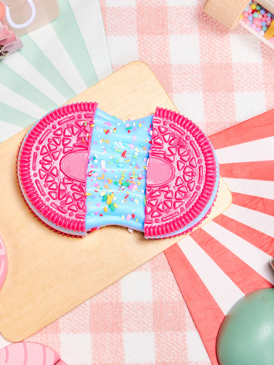 Fuchsia-blue Stretchy Cookie Sandwich Taba Squishy