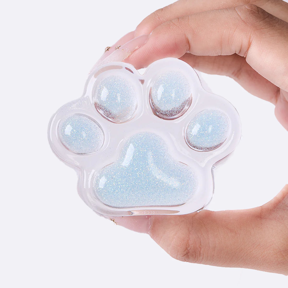 Glitter Clear-blue Paw Taba Squishy