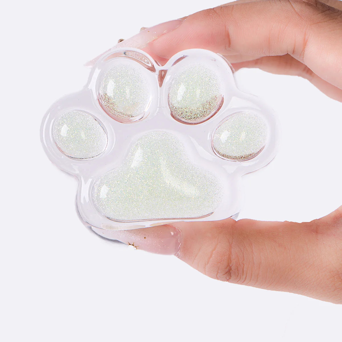 Glitter Clear-green Paw Taba Squishy