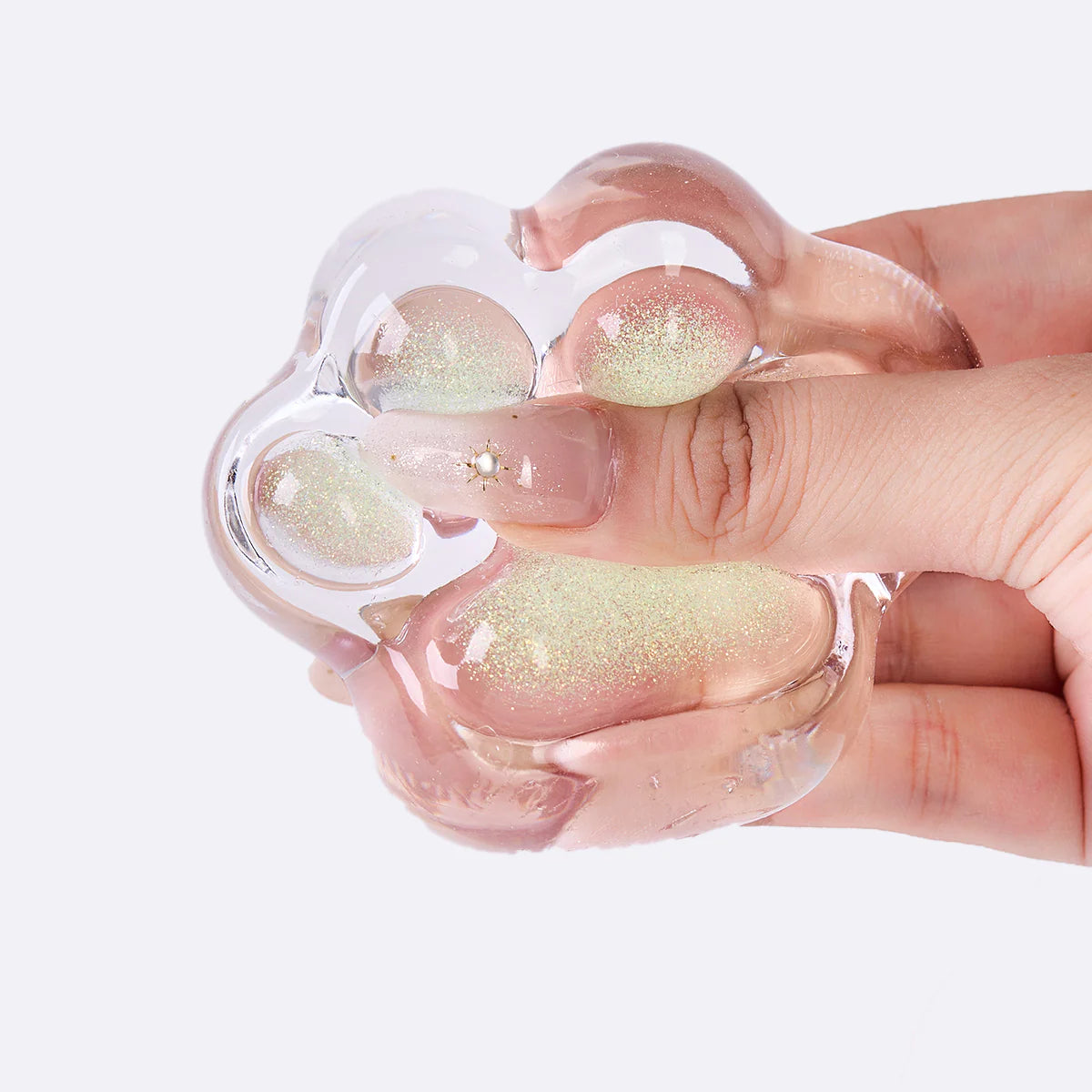 Glitter Clear-green Paw Taba Squishy
