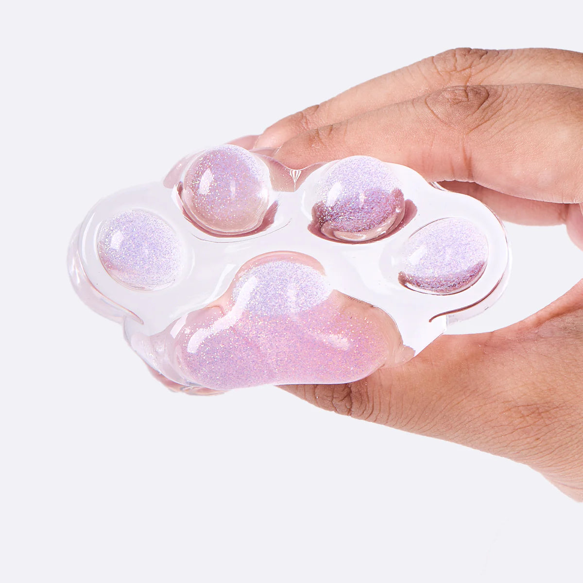 Glitter Clear-purple Paw Taba Squishy