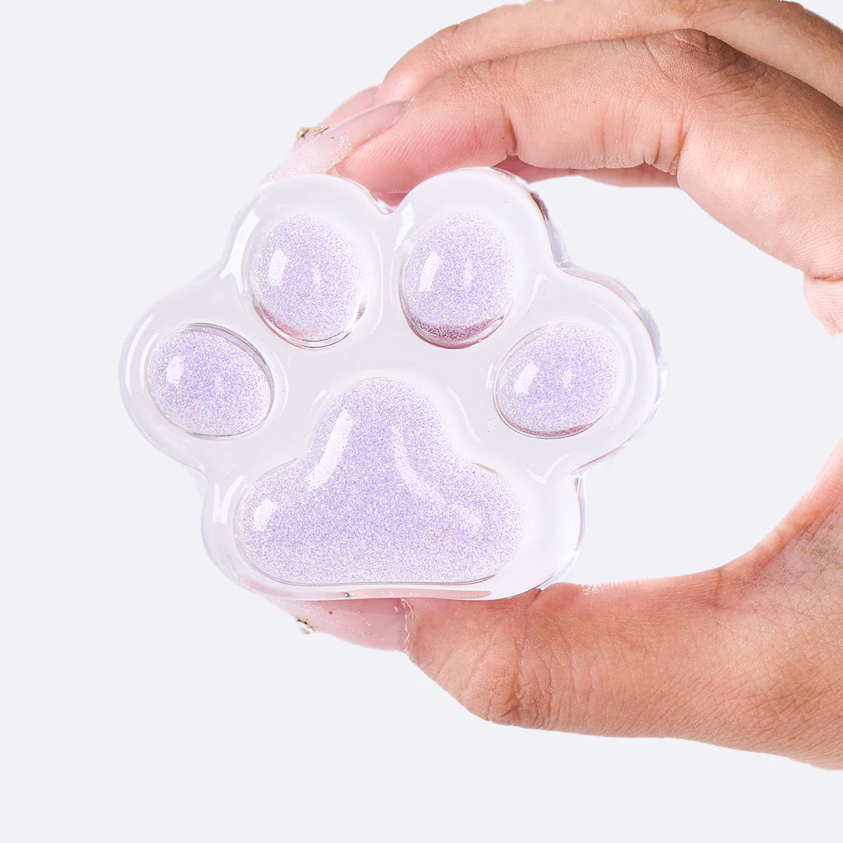 Glitter Clear-purple Paw Taba Squishy