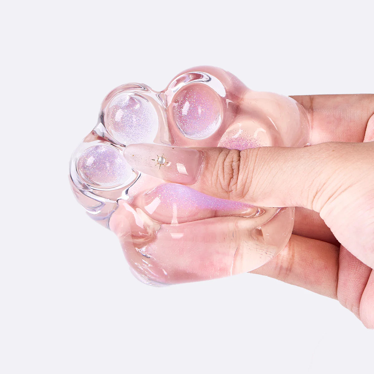 Glitter Clear-purple Paw Taba Squishy