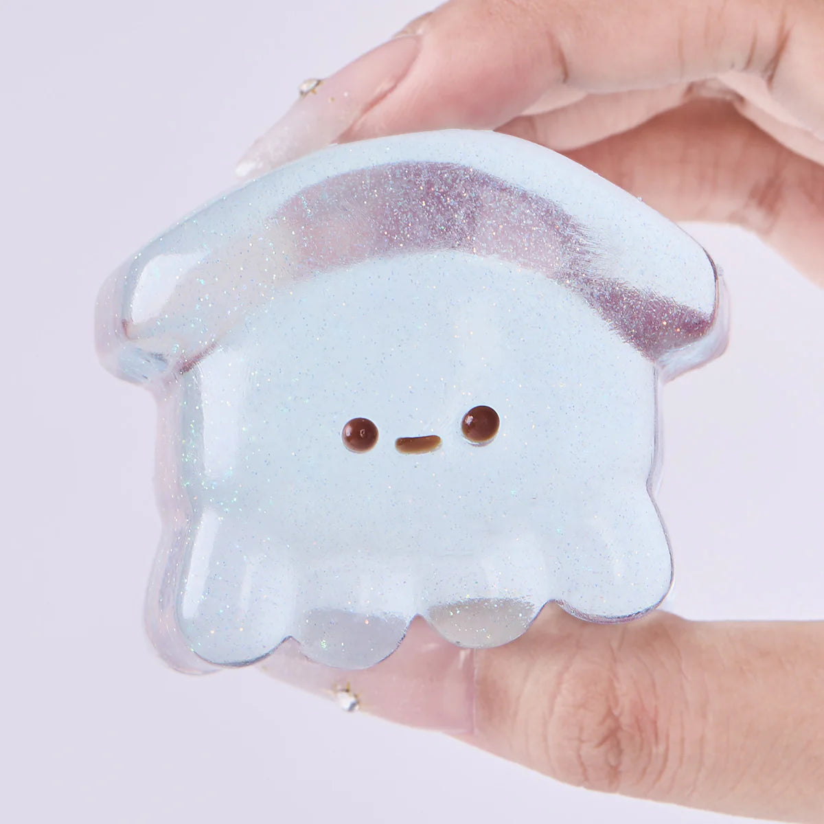 Glitter Transparent-blue Squid Taba Squishy