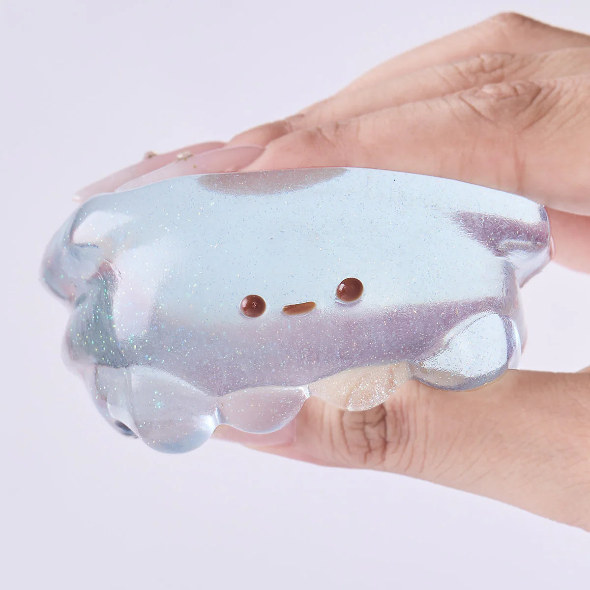 Glitter Transparent-blue Squid Taba Squishy