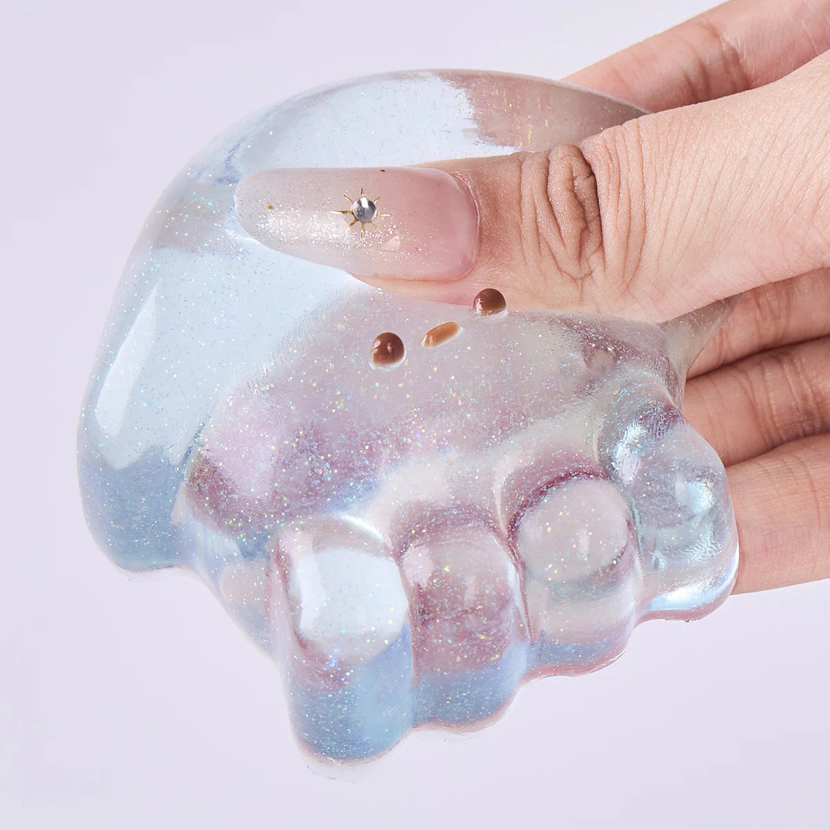 Glitter Transparent-blue Squid Taba Squishy