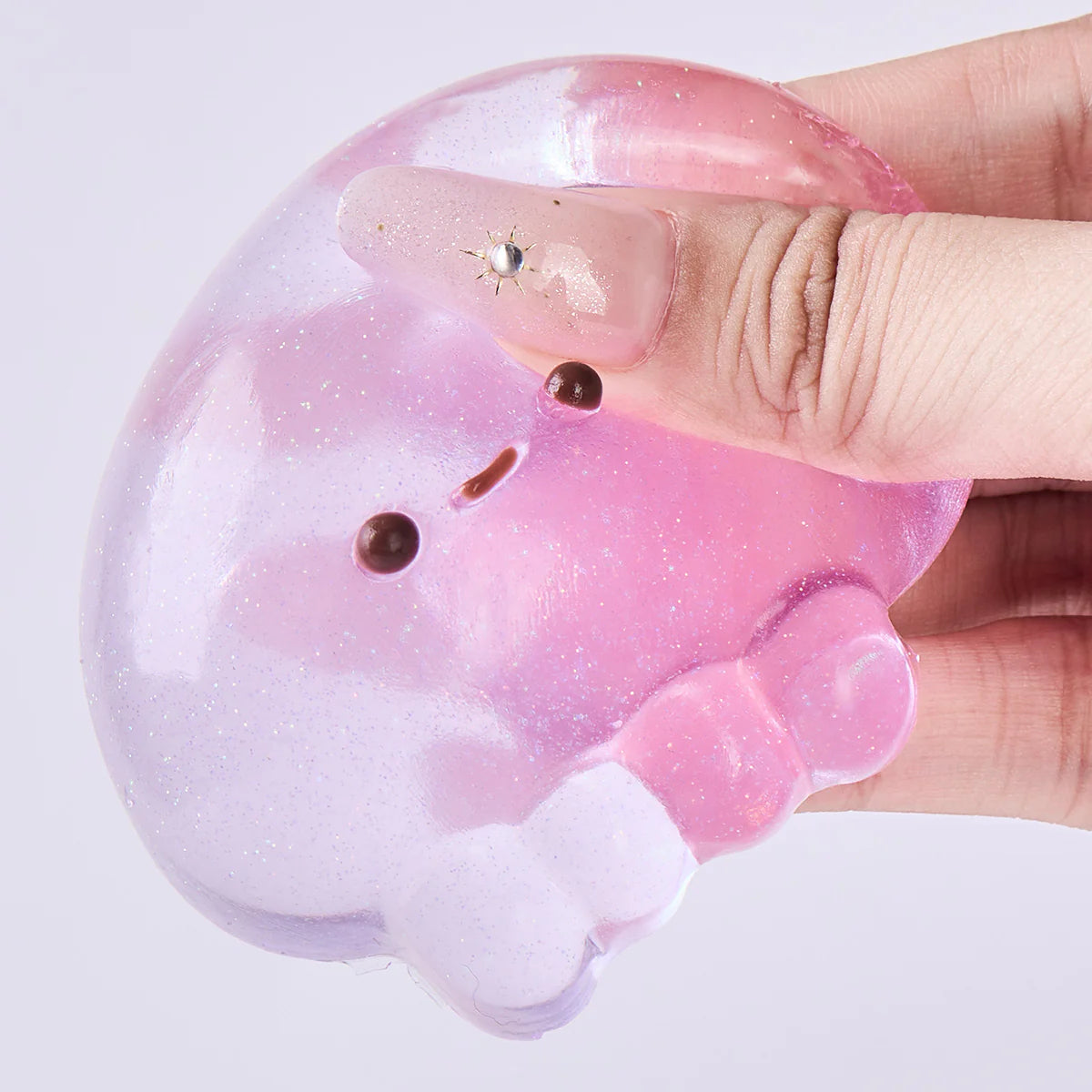 Glitter Transparent-purple Jellyfish Taba Squishy