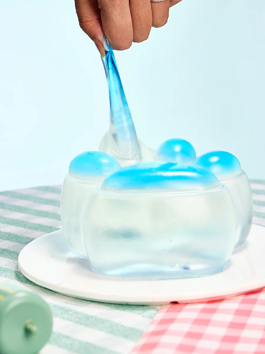 Jumbo Transparent-blue Paw Taba Squishy