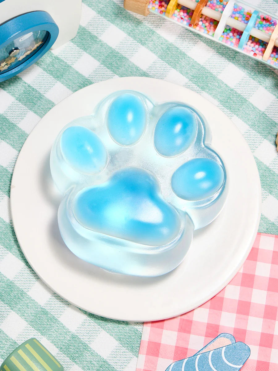 Jumbo Transparent-blue Paw Taba Squishy