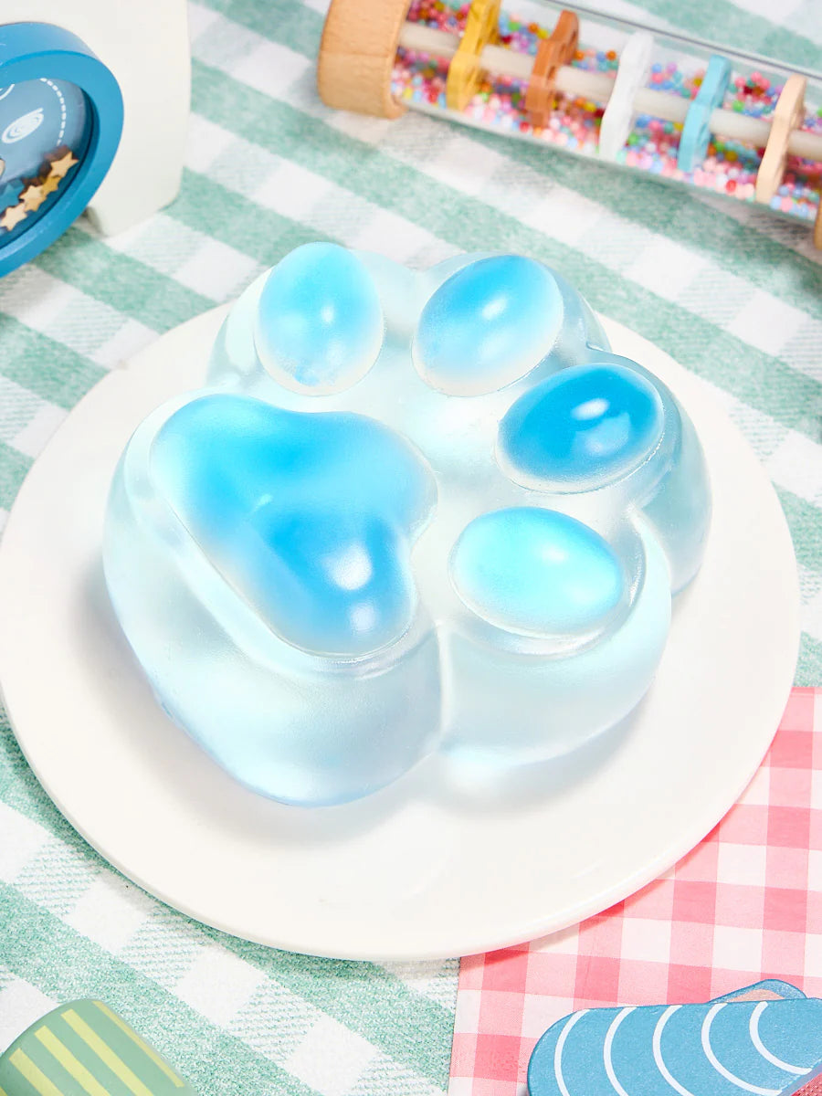 Jumbo Transparent-blue Paw Taba Squishy