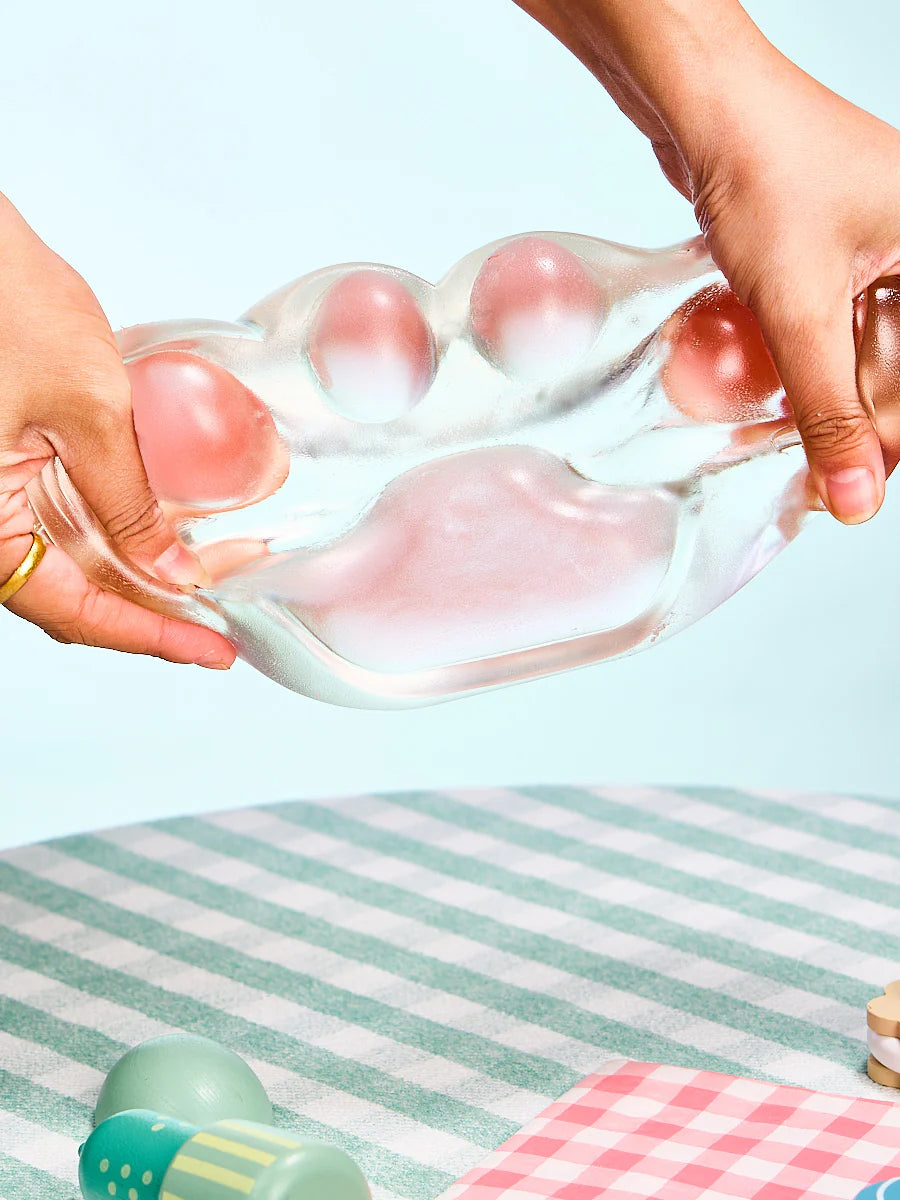 Jumbo Transparent-pink Paw Taba Squishy