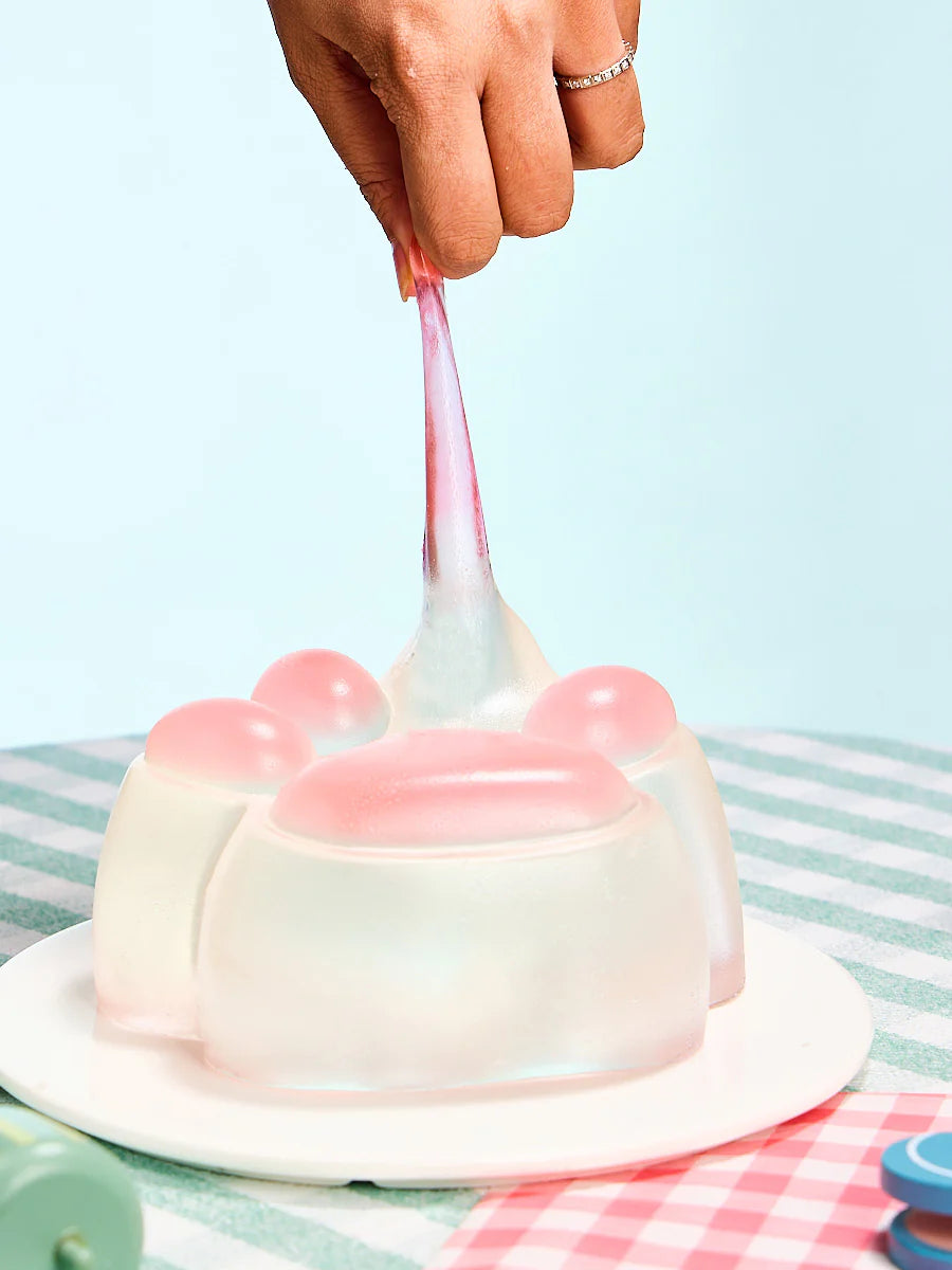 Jumbo Transparent-pink Paw Taba Squishy