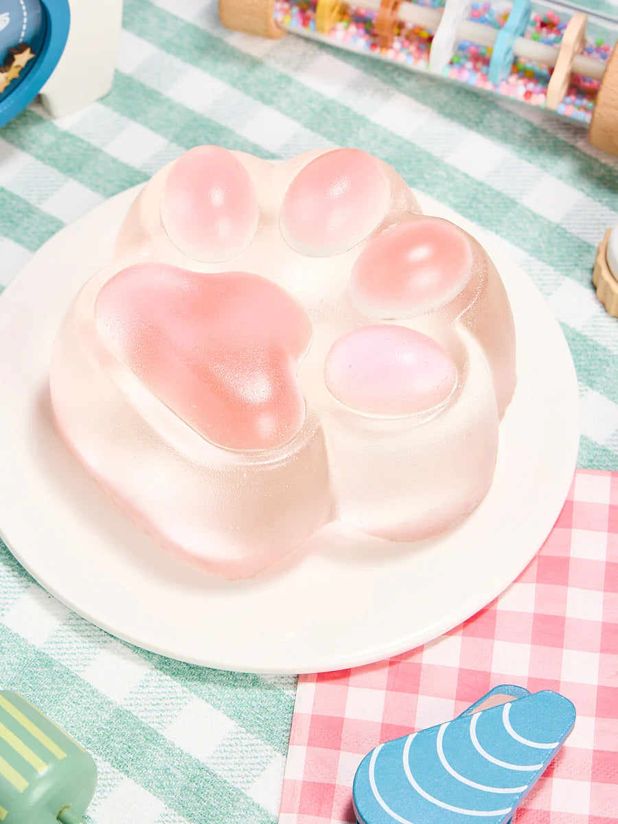 Jumbo Transparent-pink Paw Taba Squishy
