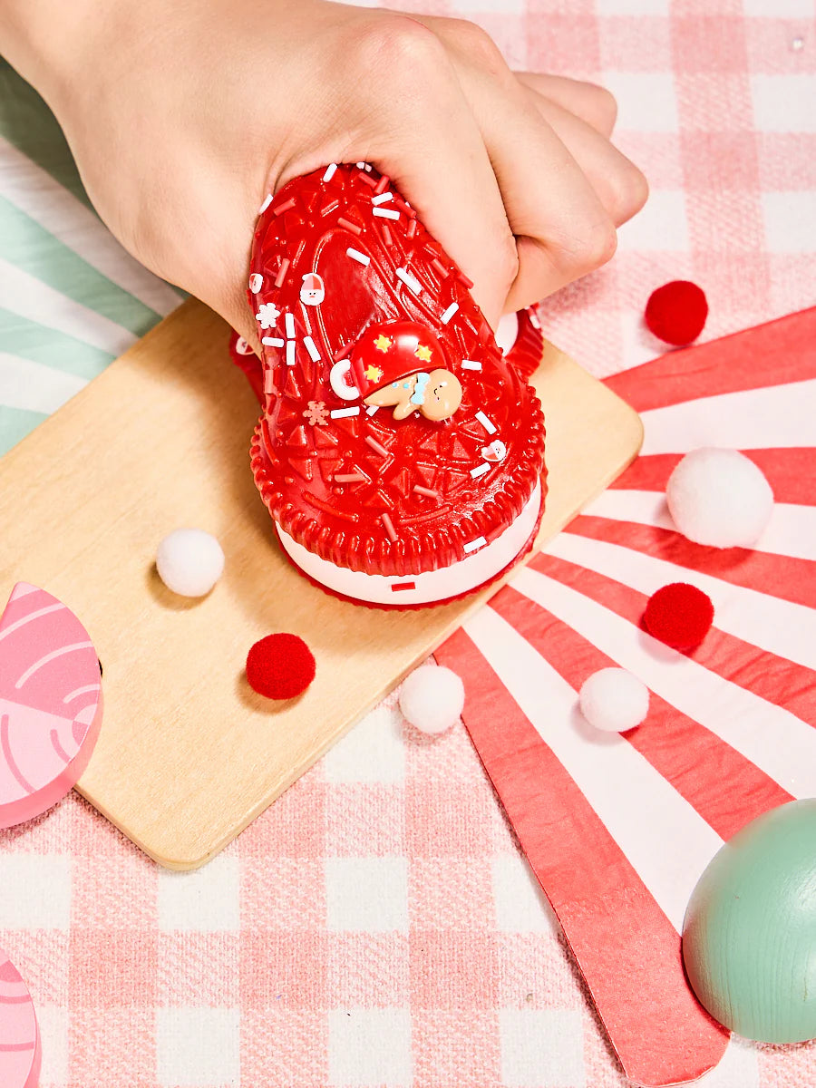 Red Xmas Cookie Sandwich Taba Squishy