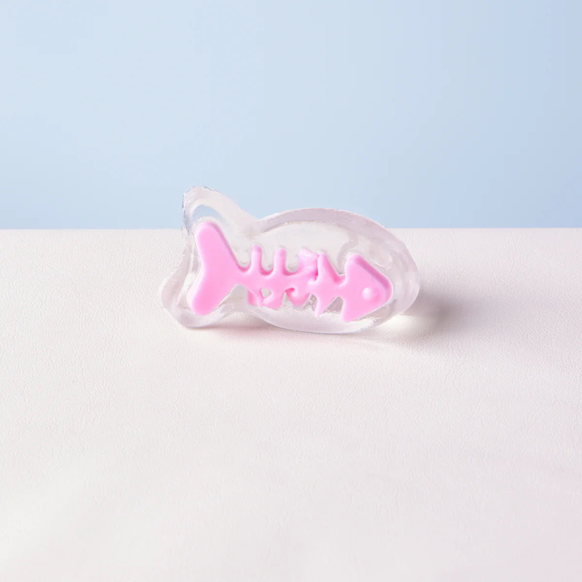 Transparen-pink Fish Bone Taba Squishy