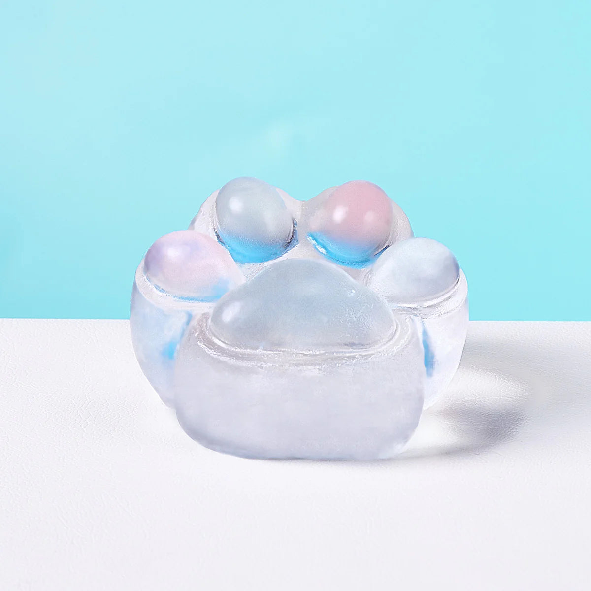 Transparent-blue-pink Paw Taba Squishy