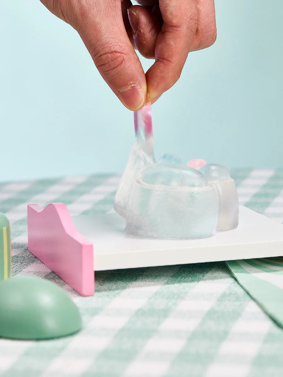 Transparent-blue-pink Paw Taba Squishy