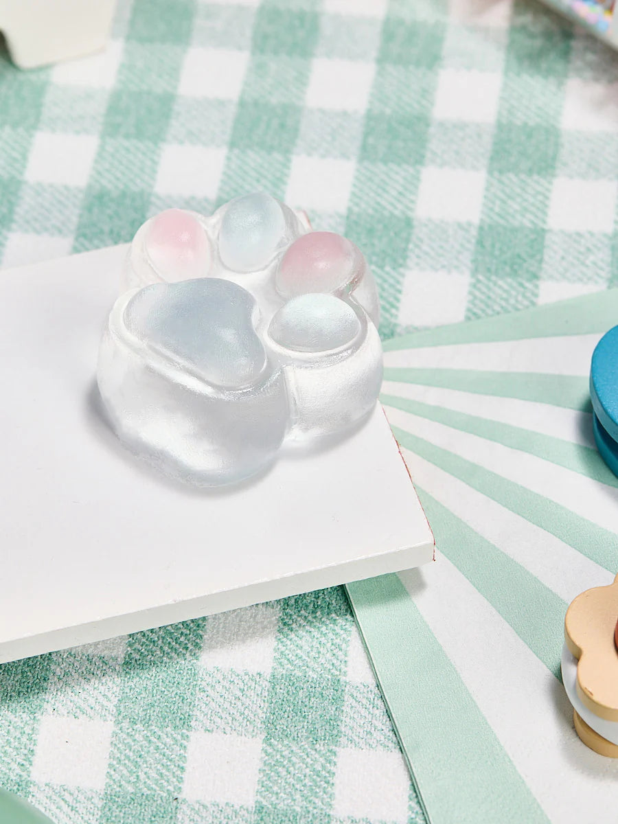 Transparent-blue-pink Paw Taba Squishy