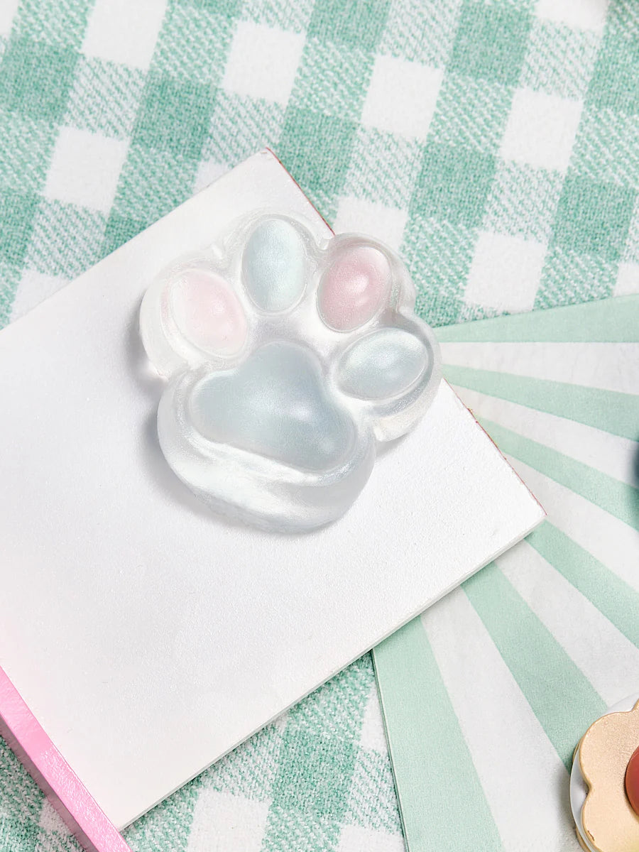 Transparent-blue-pink Paw Taba Squishy