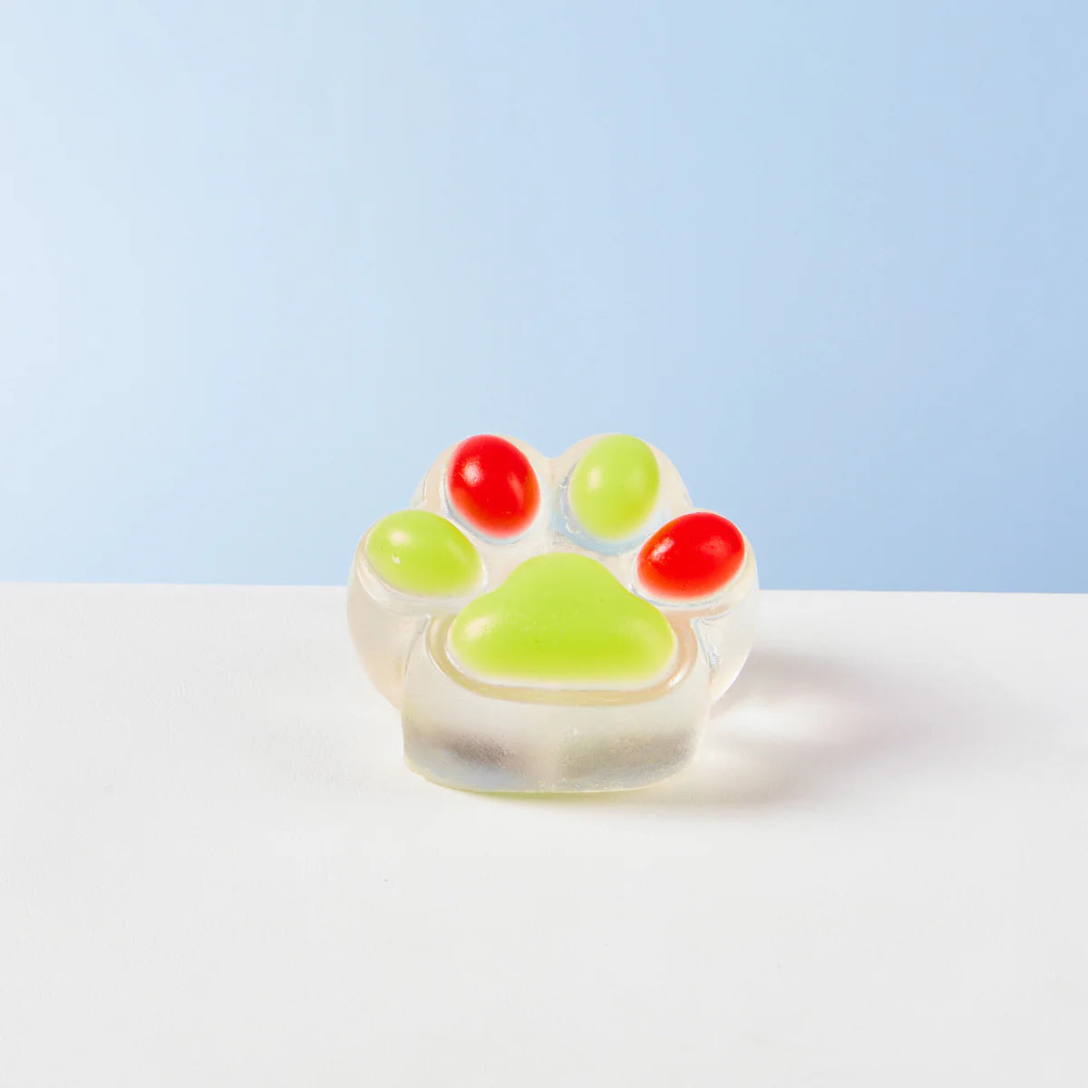 Transparent-green-red Paw Taba Squishy