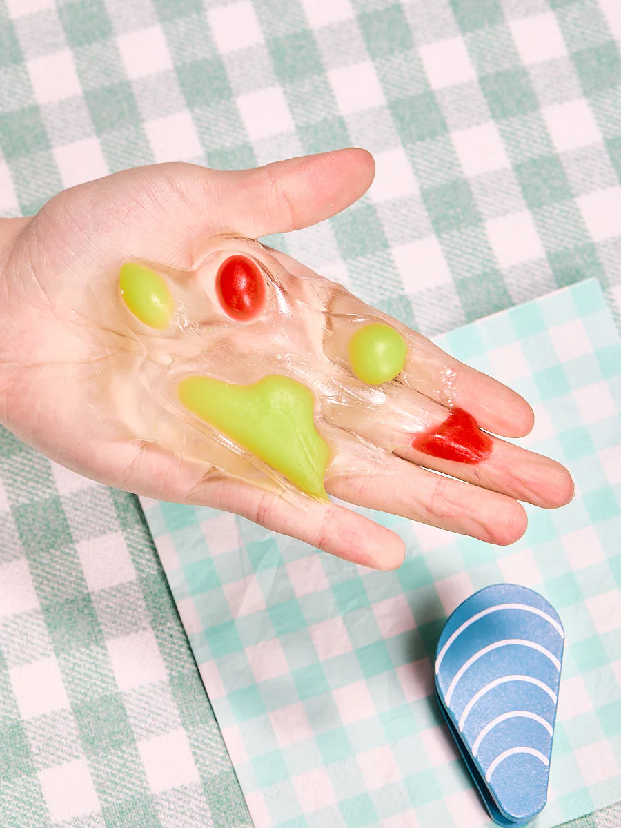 Transparent-green-red Paw Taba Squishy