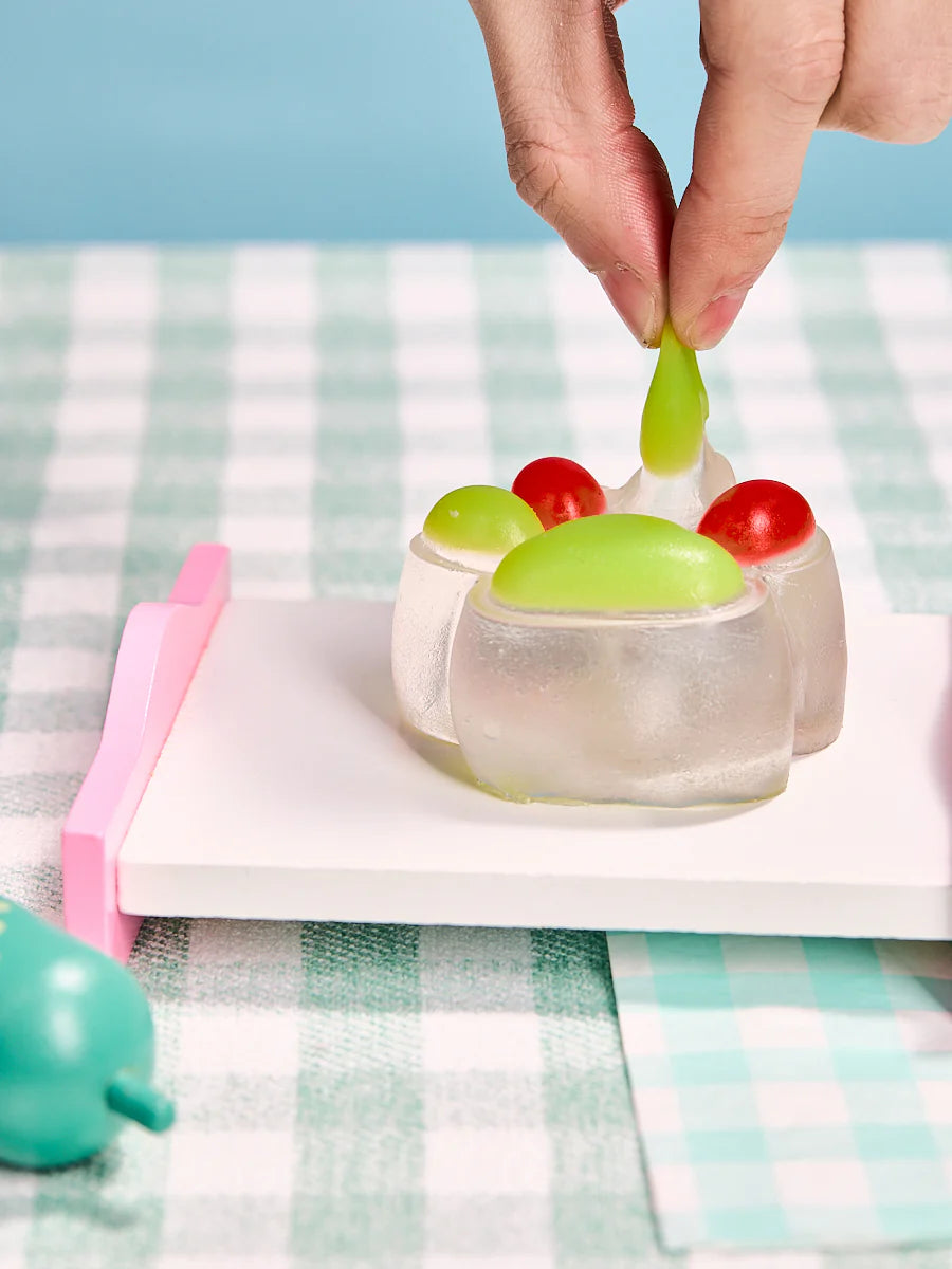 Transparent-green-red Paw Taba Squishy