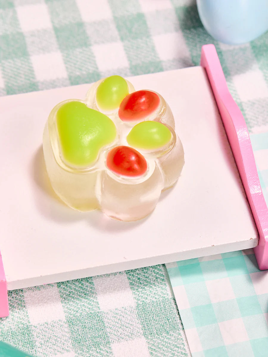Transparent-green-red Paw Taba Squishy