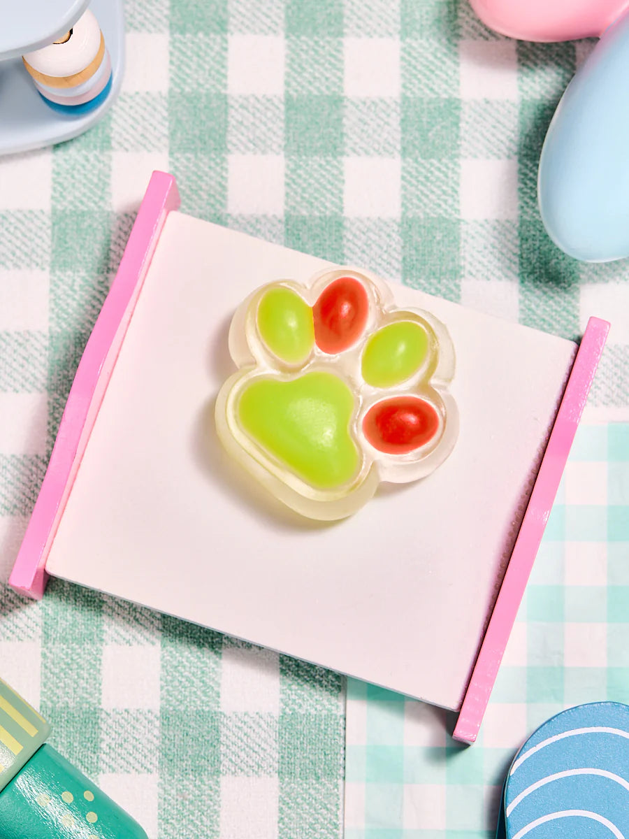 Transparent-green-red Paw Taba Squishy