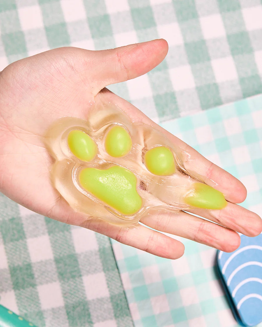 Transparent-green Paw Taba Squishy