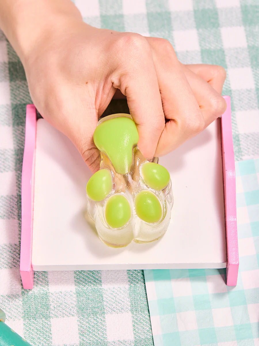 Transparent-green Paw Taba Squishy